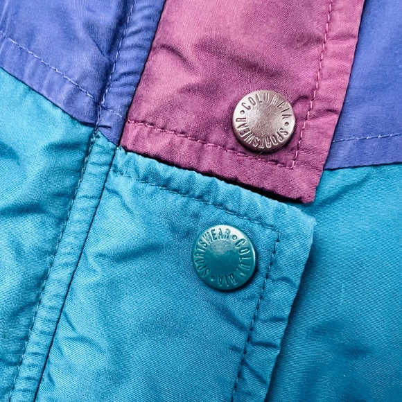 VINTAGE |•COLUMBIA•| 90s Oversize Double Drawstring Retro Jacket Size Medium - Picture 10 of 16